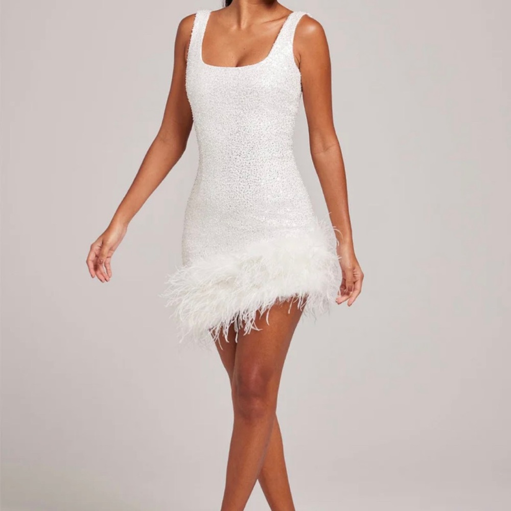 White Evie Nadine Merabi Dress - Size Small
